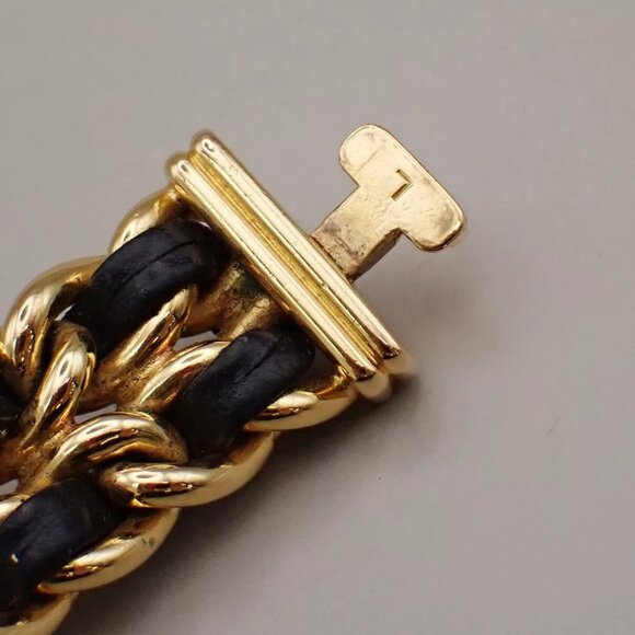 CHANEL Logo Premiere Watch H0001 # L Quartz Gold Plated Leather GHW - Picture 8 of 13